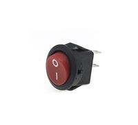 DNIEEEYBL microswitch 20 pcs KCD1-105 16 mm 2-pin 250V 3A Black red Rocker Switch snap Type SPST ON Off Mini Round Rocker Switch Position Copper Foot(Style4)