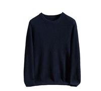 Dninmim Men's 100 Percent Cashmere Sweaters Thickened Round Neck Pullover Warm Casual Long Sleeve Knit Jumper
