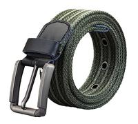Dninmim Men's Canvas Belt Metal Pin Buckle Military Nylon Braided Belt Ladies Jeans Watch Strap EN8 130cm