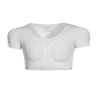 DNJKH Men Fake Chest Muscle Undershirt Breathable Comfort Padded Muscle Undershirt Body Shaper Short T-Shirt White