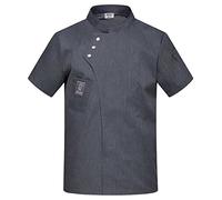 DNJKH Summer Chef Jacket Short Sleeve Breathable Unisex for Food Service, Caterers, Bakers and Culinary