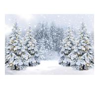 dnldliq 10x6.5ft Winter Forest Backdrop Snowy Scene Glitter Christmas Trees Wonderland Snowflake Photography Background Happy New Year Winter Holiday Xmas Family Party Decor Banner Photo Studio Props