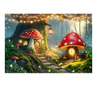 dnldliq 10x8ft Fairy Tale Backdrop Enchanted Woodland Green Spring Mushroom Princess Magic Photography Backgrounds Photo Shoot Decor Props Decoration
