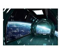 dnldliq 8x6ft Spaceship Interior Background Futuristic Science Fiction Photography Backdrops Spacecraft Cabin Photo Shoot Galaxy Outer Space Station Decoration Photo
