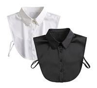 DNLKWGO 2PCS Fake Collar Blouse Detachable False Collar Faux Collar Shirt Dickey Collar for Women Girls
