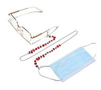 DNLKWGO Natural Red Stone Eyewear Retainers Handmade Eyeglass Chains Sunglasses Strap Holder Chain for Women