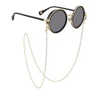DNLKWGO Stylish Eyewear Retainer Chain Trendy Mask Lanyard Simulated Pearls Sunglasses Chain for Women