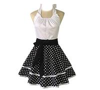DNLKWGO Stylish Lace Side Pinafore Apron Dress for Women Kitchen Chef Bib Apron for Cooking Baking