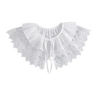 DNLKWGO Vintage Lace Fake Collar Little Shawl Dickey False Collar Detachable False Collar Blouse for Women White
