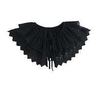 DNLKWGO Vintage Lace Fake Collar Little Shawl Dickey False Collar Detachable False Collar Blouse for Women Black