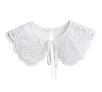 DNLKWGO White Detachable Collar Floral Fake Collar Mini Cape False Collar for Women Girls