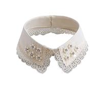 DNLKWGO Womens Pearl Fake Collar Dickey - False Mock Blouse Mini Cape Faux Collar