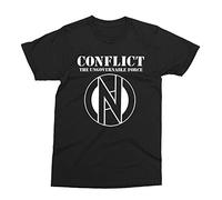 DNM Conflict - Ungovernable Force Shirt, Punk,Peace, Anarcho Punk, Crass,Subhumans Black