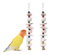 Dnoifne 2 Pack Bird Toys with Cuttlebone - Parakeet Cage Accessories with Beak Grinding Stone | Cuttlefish Bone Toys for Budgies, Cockatiels, Lovebirds & Small to Medium Birds