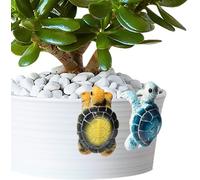 Dnoifne 2-Pack Hanging Sea Turtle Flower Pot Decorations - Resin Climbing Tortoise Figurines in Blue & Green, Cute Plant Pot Ornaments for Garden, Balcony, Patio & Indoor Planter Display