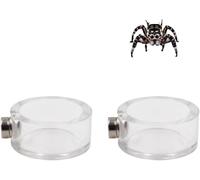Dnoifne 2 Pack Leak-Proof Jumping Spider Feeding Dish with Magnet, Acrylic Water Bowl & Enclosure Accessories for Tarantulas, Mantis, and Small Reptiles