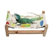 Dnoifne Bearded Dragon Hammock, Wooden Reptile Bed, Reptile Summer Bed for Bearded Dragon Leopard Gecko Lizard