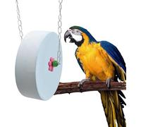Dnoifne Bird Beak Grinding Stone - Large Blue Cylinder Parrot Chew Toy with Metal Hanging Chain - Ideal for Macaws, African Greys, Cockatiels & Medium to Large Birds