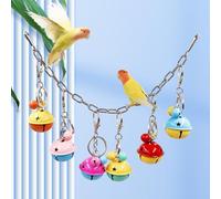 Dnoifne Bird Swing Bell Toys - Colourful Metal Bells for Parrots | Hanging Chew Toys & Cage Accessories for Small to Medium Birds like Budgies, Lovebirds, Conures, Parakeets, Cockatiels & Rats