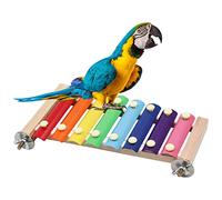 Dnoifne Colorful Bird Xylophone Toy, Suspensible Funny Xylophone Toy with 8 Metal Keys, Bird Cage Toy Accessories for Chicken Bird Parrot Parrot Parakeet Budgies Love Birds