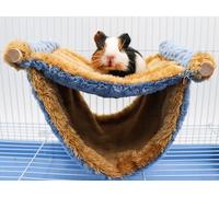 Dnoifne Fleece Winter Warm Rat Hammock, Double Layer Hanging Birds Nest Bed with Warm Fleece, Bird Cage Stand Perch, Hideaway Cave Bed Tent, Sleep Bed Cage Accessories for Rat Guinea Pig Chinchilla