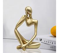 Dnoifne Gold Thinker Statues and Sculptures, Resin Fish Sculpture, Housewarming Gift, Living Room Decor, 5.51x3.94x8.26 inches