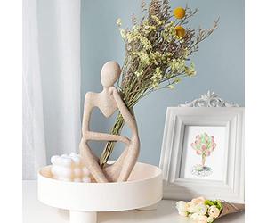 Dnoifne The Thinker Sculpture, Aquarium Ornaments, Abstract Sculpture Statue, Gift Art Decorative, Home Decor Figurine (Left, Large)