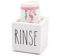 Dnoifne White Acrylic Dixie Cup Dispenser, 3/5 oz Dixie Cup Holder, Bathroom Paper Cup Organizer