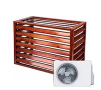 Dnowegas air source heat pump cover ondenser cover aluminum air conditioner fence heat pump cover protective grilles for ac and heat pumps Wood Grain Louver Top L110*W60*H80(2~3P)