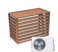 Dnowegas aircon heatump cover air source heat pump cover ondenser cover aluminum air conditioner fence ac privacy screen Almond Louver Top L100*W50*H70(1.5P)
