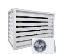 Dnowegas Cover Heat Pump Heat Pump Trim Air Conditioning Privacy Screen Air Conditioner Cover Outdoor Unit Air Conditioner Cover Aluminium White Flat Top L100/W50/H70 (1.5P)