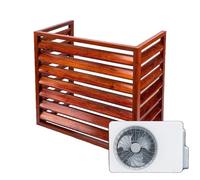 Dnowegas Design Cover Air Conditioning Wood Look without Top L110 x W60 x H80 (2~3P) Protective Cover for Heat Pump as Plant Tray Aluminium Panel in Louvre Look