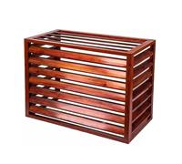 Dnowegas heat pump cover air source heat pump cover ondenser cover aluminum air conditioner fence freestanding louvered space divider Wood Grain Louver Top L120*W70*H150(5P)