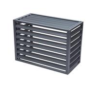 Dnowegas heat pump cover air source heat pump cover ondenser cover aluminum air conditioner fence outdoor condenser protective cover Gray Louver Top L100*W50*H70(1.5P)