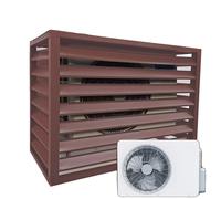 Dnowegas Heat Pump Trim Air Conditioning Privacy Screen Air Conditioner Cover Outdoor Unit Air Conditioner Cover Aluminium Trim Heat Pump Brown Flat Top L100/W50/H70 (1.5P)