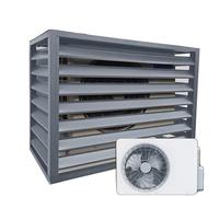 Dnowegas ondenser cover aluminum air conditioner fence heat pump cover air source heat pump cover outdoor aluminum air conditioner cover Gray Flat Top L110*W60*H80(2~3P)