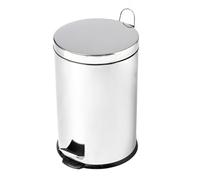 DNQ Pedal Bin 3L, 5L, 12L, 30L for Kitchen Bathroom Bedroom Indoor Outdoor Rubbish and Waste Bin Non-Slip Base Non-Slip Base (Brilliant Steel, 12 Litre)
