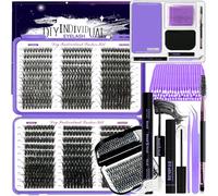 DNSGOOR DIY Lash Extension Kit 690Pcs D Curl Individual Lash Clusters Eyelashes Extension Set with Mirror Lash Storage Box Lash Bond&Seal Glue Remover Tweezers Lash Brush Applicator