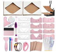 DNSGOOR Sublimation Shirts Tool Kits for Vinyl Alignment with 2 Pcs Heat Press Platen Wrap Cover 16 x 24 Inch for Cricut Heat Press HTV Vinyl Center Designs,Craft Sewing Accessories