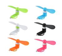 DNTESR Mini Cell Phone Fan 2-in-1 Fan Compatible for iPhone, iPad, Android Smartphone,Tablet - Colorful and Powerful- Cell Phone Summer Accessories (6-Pack)
