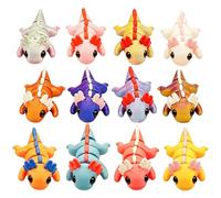 DNTHYRIN 12Pcs Axolotl Figures, 3D Printed Articulated 3D Animals Collection, Sensory Fidget Pieces for Desk Decoration and Relaxation, Ideal for Animal Enthusiasts and Unique Gift Giving