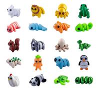 DNTHYRIN 20PCS Mini 3d Printed Animals, 3d Animals Set of Creature Decorations, Randomised Assortment for Desktop Display and Creative Play
