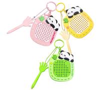 DNTHYRIN 3PCS Panda Suction Drawing Board Maze Set, Portable Keyring Board Fidget with Key Fidget Style, Beads Design, Inspired Keychain in Green, Yellow, Pink