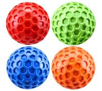 DNTHYRIN 4Pcs Indestructible Dog Ball, Durable Chew-Resistant Design, Engaging Interactive for Active Dogs, Set of Four in Blue Red Green Orange Colours