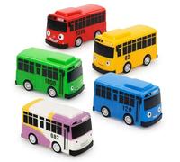 DNTHYRIN 5PCS Bus, The Little Bus, School Buses with Box, Die-Cast Pull-Back Vehicles, 1:64 Scale Model Car (multicolored 5pcs)