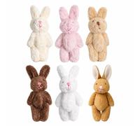 DNTHYRIN 6Pcs Mini Stuffed Bunnys, Bulk Plush Cuddly Tiny Soft Bunny, Decorative Rabbits with Joints, Suitable for Birthday Party Valentine's Day Graduation Decorative Pendant Friendship Gift