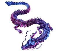 DNTHYRIN Large 3D Printed Dragon, Decorative Laser Purple Statue for Home and Office Display, Intricately Detailed 60 cm Collectible Figure