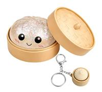 DNTHYRIN Sumpling Squishy Squishy Dumpling Squishy Dumplings with Food Steamer Shape, Dumplings Slip Easily Into Pockets, Backpacks, Desk Drawers for Instant Access Whenever Dumpling Keychain