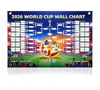 DNTHYRIN World Cup 2026 Football, World Cup Wall Chart, World Cup 2026 Merchandise Interactive Fixture Poster 120×60 cm