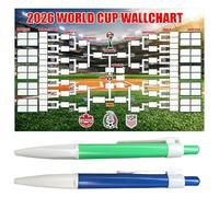 DNTHYRIN World Cup Football 2026, World Cup 2026 Merchandise, World Cup Wall Chart 120×60 cm Interactive Poster With 2 Pen